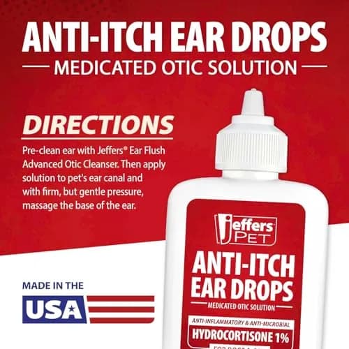 Jeffers Anti-Itch Ear Drops for Dogs & Cats 2 fl oz | Supports Ear Comfort & Hygiene thumbnail 4