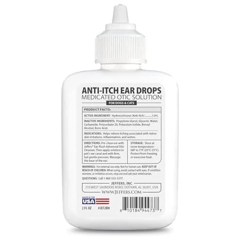 Jeffers Anti-Itch Ear Drops for Dogs & Cats 2 fl oz | Supports Ear Comfort & Hygiene thumbnail 3