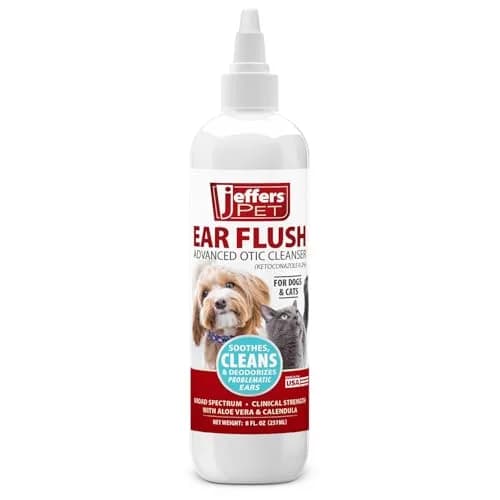 Jeffers Ear Flush for Dogs, Cats & Puppies 8 oz | Gentle Ear Cleaning Solution with Ketoconazole thumbnail 2