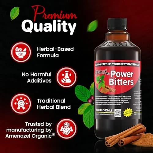 Amenazel Organic Power Bitters 16 Fl Oz | Natural Immune Support & Detox thumbnail 4