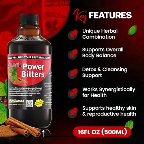 Amenazel Organic Power Bitters 16 Fl Oz | Natural Immune Support & Detox thumbnail 5