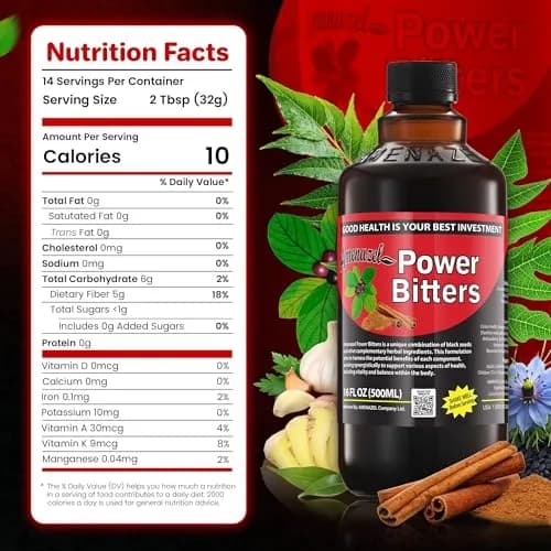 Amenazel Organic Power Bitters 16 Fl Oz | Natural Immune Support & Detox thumbnail 9