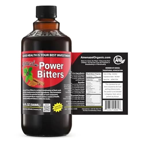 Amenazel Organic Power Bitters 16 Fl Oz | Natural Immune Support & Detox thumbnail 2