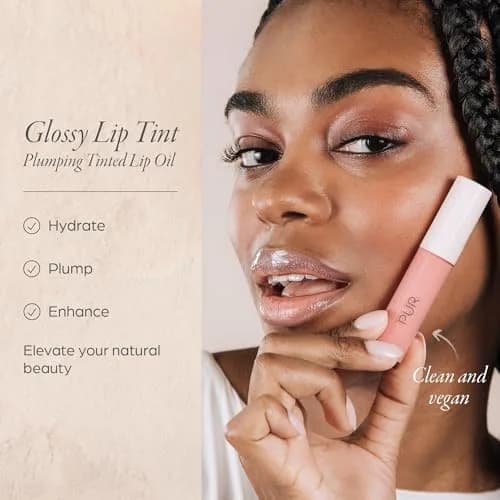 PÜR Glossy Lip Tint & Plumping Lip Oil 1 Fl Oz | Buildable High-Shine Color with Nourishing Skincare thumbnail 2
