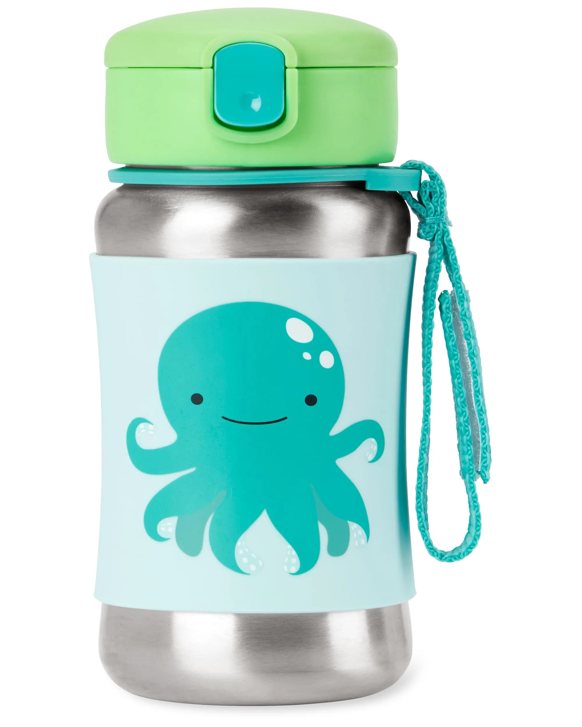 Skip Hop Zoo Stainless Steel Straw Bottle - Octopus - 350ml (12 oz) Toddler Cup - main product image