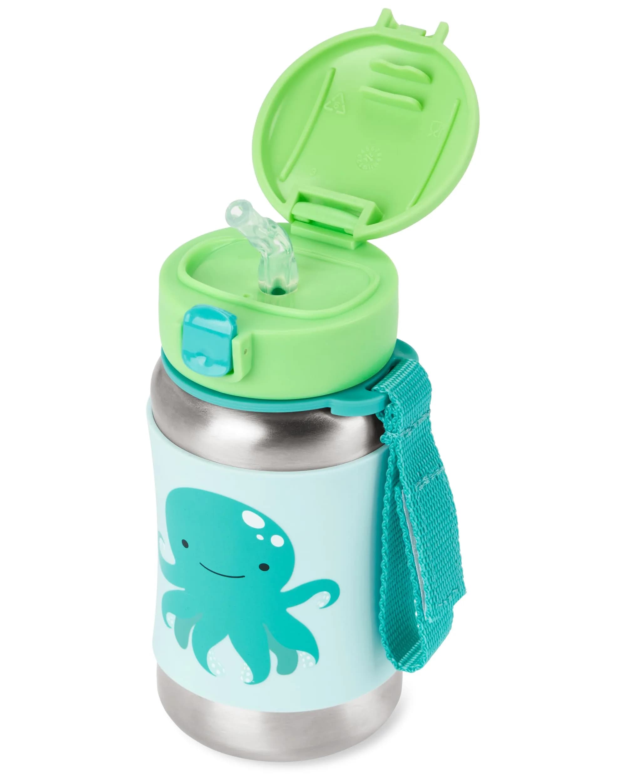 Skip Hop Zoo Stainless Steel Straw Bottle - Octopus - 350ml (12 oz) Toddler Cup - view 3