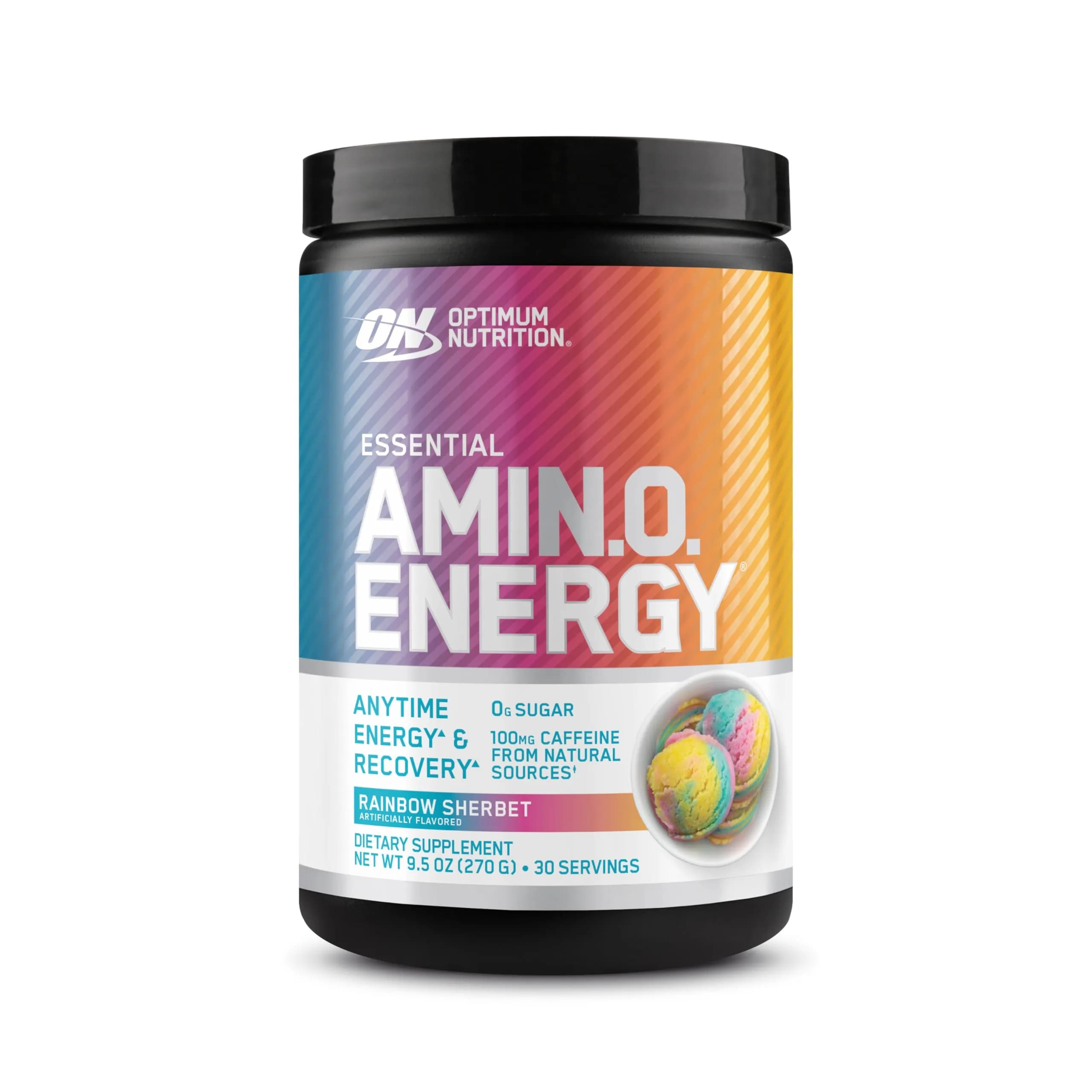 Optimum Nutrition Amino Energy Rainbow Sherbet Pre Workout Powder, 30 Servings | BCAA Amino Acids for Energy & Focus - main product image