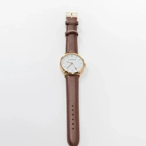 Boeing Men's Rotating Plane Watch (Gold/Brown) | Aerospace-Inspired Timepiece with Genuine Leather Strap thumbnail 2