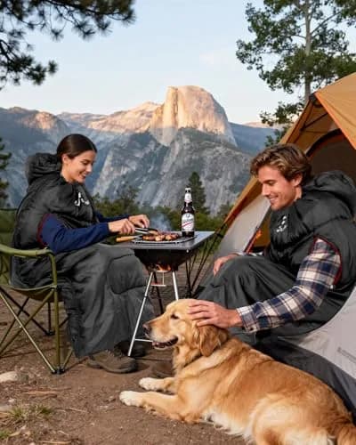Sportneer Wearable Sleeping Bag for Adults & Kids – Walkable with Arm Zippers, 78.7''Long, 32-65℉, Waterproof, Compact for Camping & Travel thumbnail 2