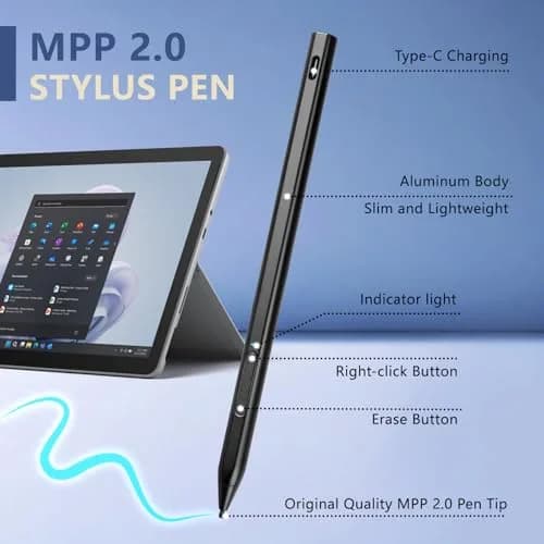 EVACH Rechargeable MPP 2.0 Tilt Pen for HP 2-in-1 Touchscreen Laptops | Smooth, Precise, Seamless Response thumbnail 2