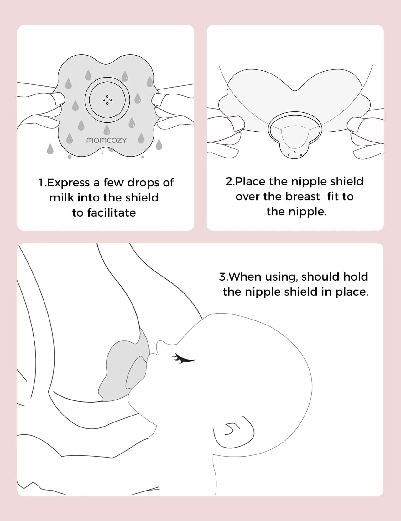 Momcozy Nipple Shields for Breastfeeding Newborn, Flower Shaped 20mm (2 Pairs) | BPA/BPS Free Silicone for Latching Support - view 6