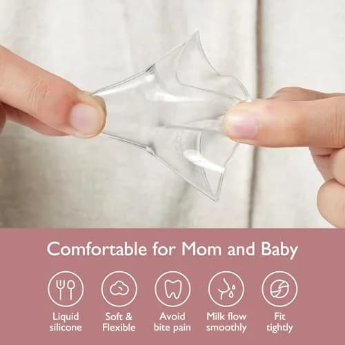 Momcozy Ultra-Thin Nipple Shields 20mm (0.79 inch) | Food-Grade Silicone for Latching Support thumbnail 6