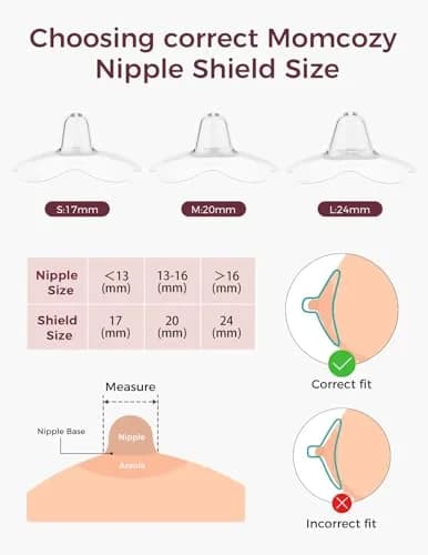 Momcozy Nipple Shields for Breastfeeding Newborn, Flower Shaped 24mm (1 Pair) | BPA-Free Silicone for Easier Latching thumbnail 4