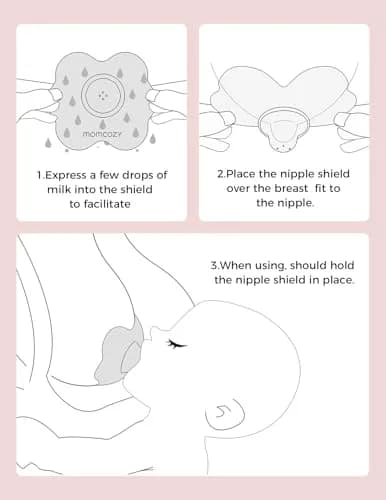 Momcozy Nipple Shields for Breastfeeding Newborn, Flower Shaped 24mm (1 Pair) | BPA-Free Silicone for Easier Latching thumbnail 6