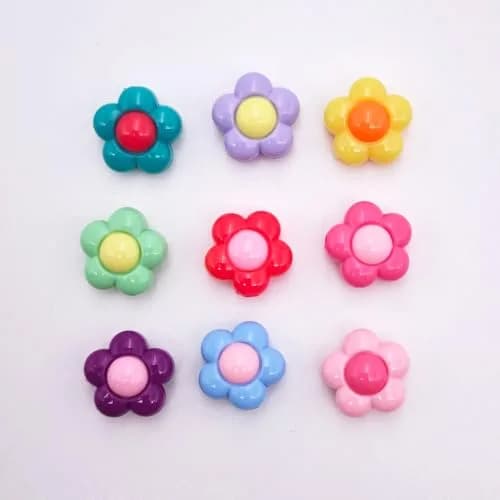 INSPIRELLE 100pcs Acrylic Flower Beads 16mm Multicolor | Large Size Jewelry Craft Supplies thumbnail 3
