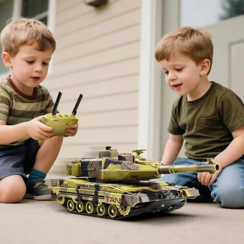 Supdex 1/24 RC Tank - Yellow | Realistic Sound, Smoke & Lights thumbnail 6