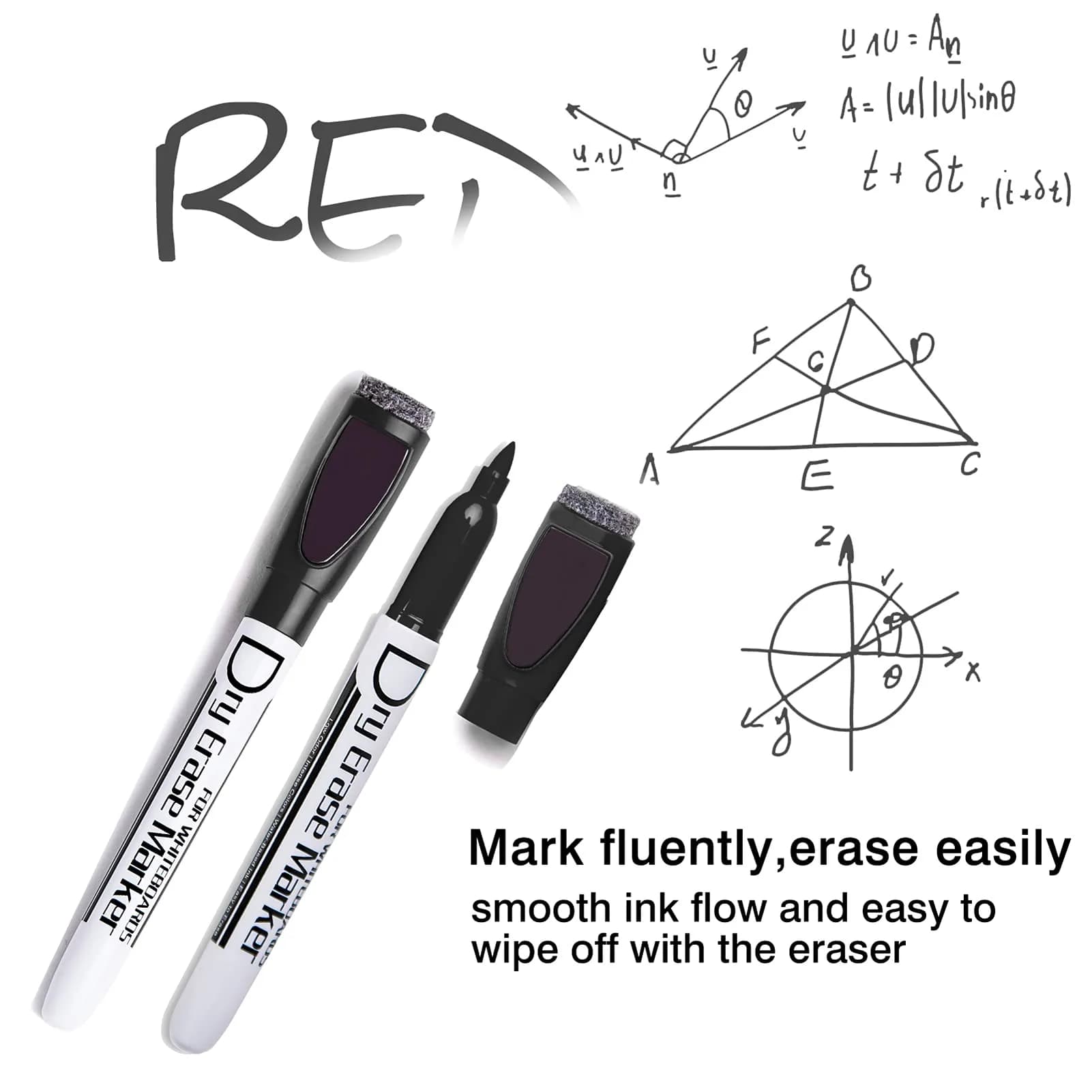 Volcanics Magnetic Dry Erase Markers Bulk Pack of 90, Black | Smooth Ink Flow, Fade-Resistant, Low Odor - view 2