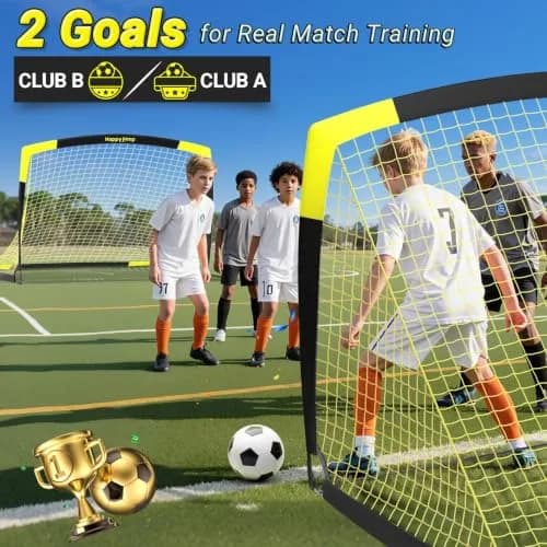 Happy Jump Portable Soccer Goal 7x5 & 5x3.6 FT | Pop-Up, Durable Fiberglass Frame, Easy Setup thumbnail 5