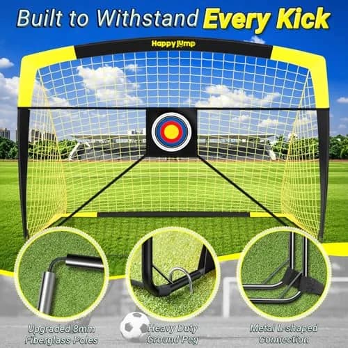 Happy Jump Portable Soccer Goal 7x5 & 5x3.6 FT | Pop-Up, Durable Fiberglass Frame, Easy Setup thumbnail 6