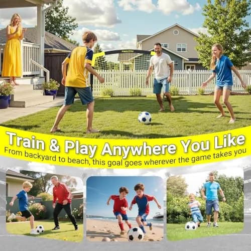 Happy Jump Portable Soccer Goal 7x5 & 5x3.6 FT | Pop-Up, Durable Fiberglass Frame, Easy Setup thumbnail 9