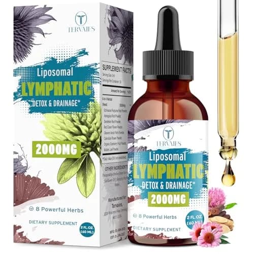 Tervaies Liposomal Lymphatic Detox & Drainage Drops – 2000mg Herbal Blend with Elderberry & Echinacea | Supports Lymphatic Flow & Immunity (110c) thumbnail 1