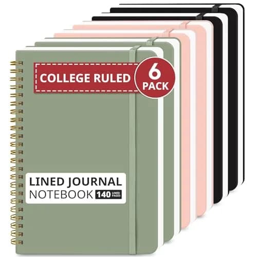 Taja 6 Pack Lined Notebooks for Work Hardcover Spiral Journal 1.83 kg (4.05 lb) | Premium Paper for Office & Students thumbnail 1