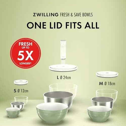 ZWILLING Fresh & Save Stainless Steel Vacuum Bowl Medium 1.85L (62.5 fl oz) | Airtight Food Storage for Indian Kitchens thumbnail 8