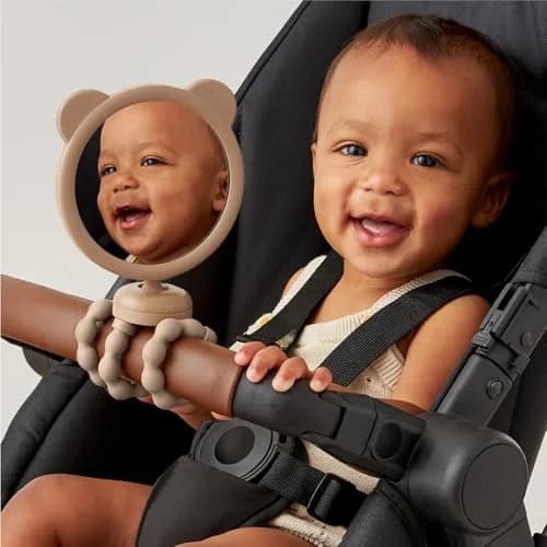 Itzy Ritzy Stroller Mirror, 360° Swivel Baby Stroller Accessory (Bear) | Clear View for Parents thumbnail 2