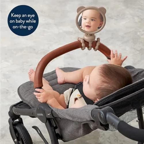 Itzy Ritzy Stroller Mirror, 360° Swivel Baby Stroller Accessory (Bear) | Clear View for Parents thumbnail 3