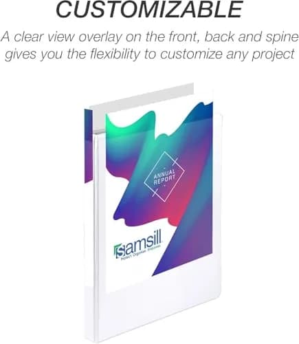 Samsill 0.5 Inch D-Ring Binder, White, 24 Pack | Heavy-Duty Design for 125 Pages Each thumbnail 6