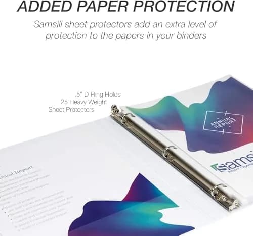 Samsill 0.5 Inch D-Ring Binder, White, 24 Pack | Heavy-Duty Design for 125 Pages Each thumbnail 7