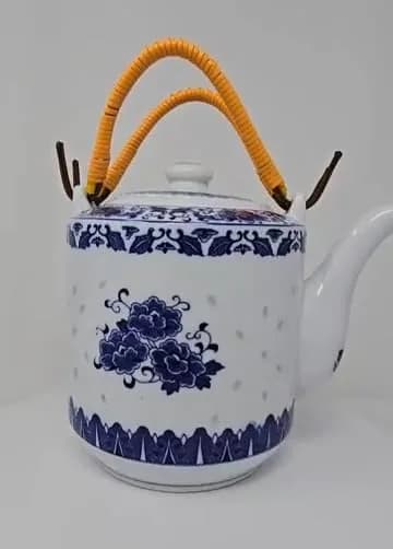 Festcool 64 oz Blue and White Porcelain Teapot | 6-Cup Tea Pot for Daily Use & Collection thumbnail 2