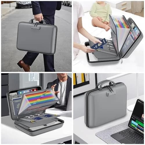 DocSafe Fireproof Document Box with Lock & 13 Pockets, 38.1cm x 29.2cm x 7.6cm (15.5" x 11.5" x 3") | Fire & Water Resistant Hard-Shell Organizer thumbnail 5