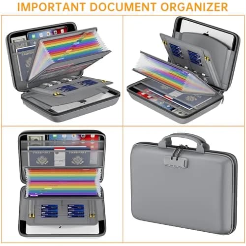 DocSafe Fireproof Document Box with Lock & 13 Pockets, 38.1cm x 29.2cm x 7.6cm (15.5" x 11.5" x 3") | Fire & Water Resistant Hard-Shell Organizer thumbnail 9
