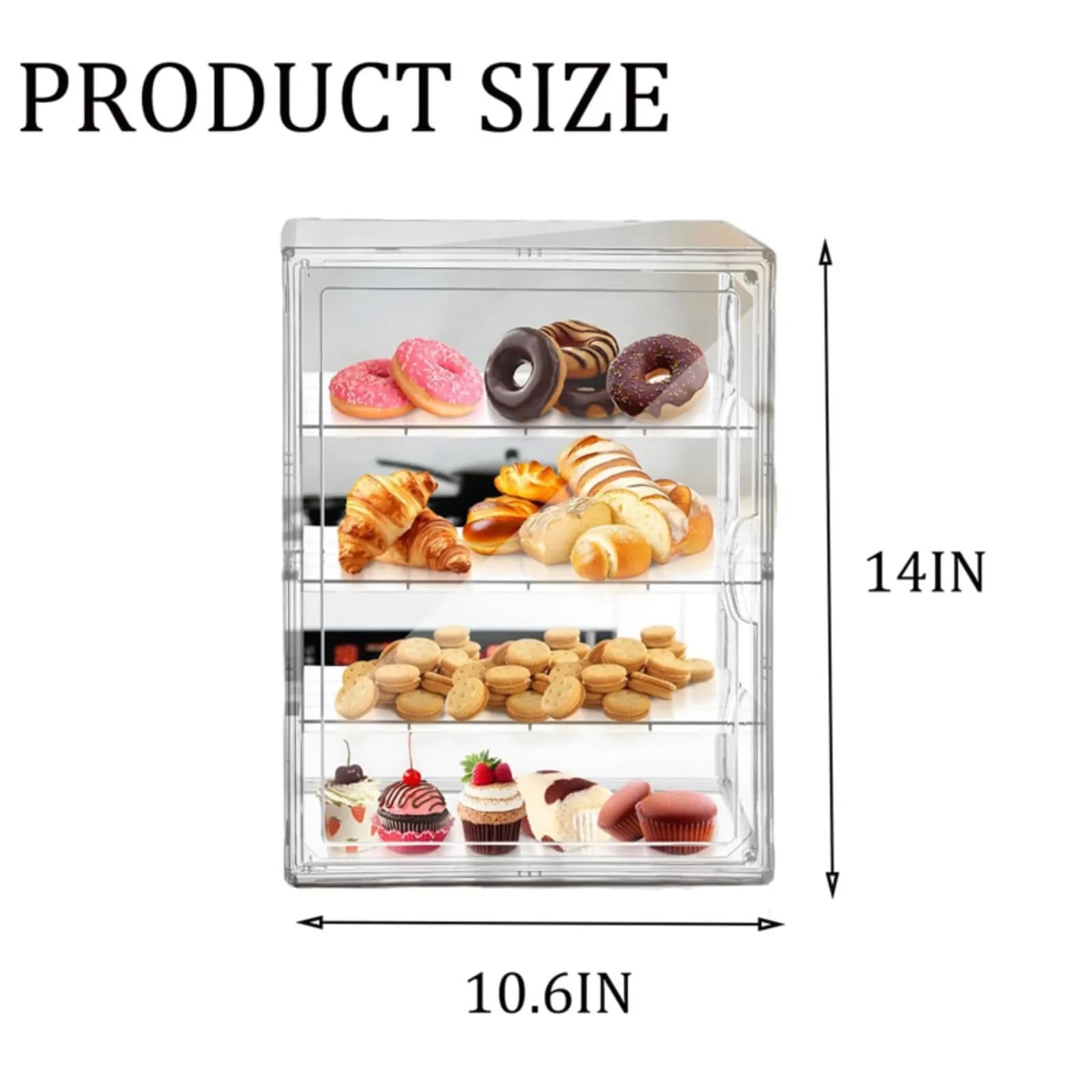 QIYUNI Clear Food Storage Container with 2 Layers & Adjustable Dividers | 21L Capacity, Stackable & Airtight - view 5