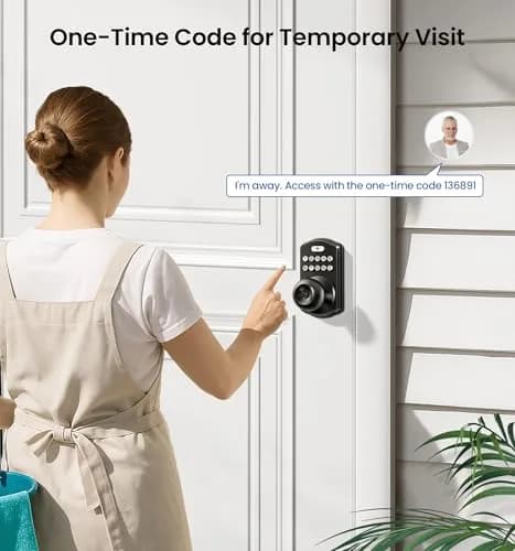 Veise KS03 Keypad Door Knob with Handle | Keyless Entry Lock, Matte Black, 20 User Codes, Auto-Lock, Waterproof thumbnail 5