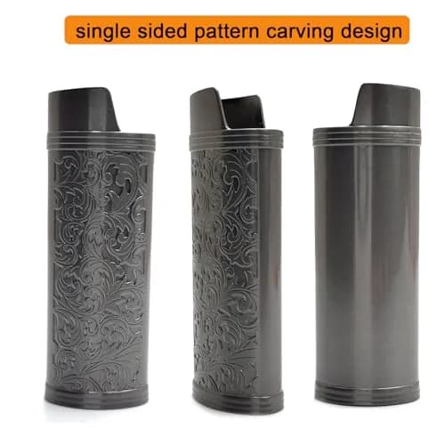 Lucklybestseller Metal Lighter Case Cover Holder Vintage Floral Stamped for BIC Full Size Lighter J6 thumbnail 2