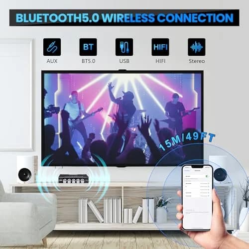 ARRAROWN Bluetooth Amplifier Board ZK-HT21 2.1 Channel 160W x 2 + 220W Subwoofer | HiFi Stereo Audio thumbnail 4