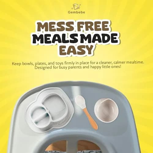 Gembebe Suction Solver Sticker for Stokke Tripp Trapp Tray, 2 Peanut Shape Placemats | Improves Suction for Bowls & Toys thumbnail 8