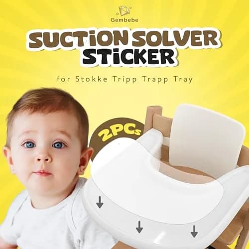 Gembebe Suction Solver Sticker for Stokke Tripp Trapp Tray, 2 Peanut Shape Placemats | Improves Suction for Bowls & Toys thumbnail 2