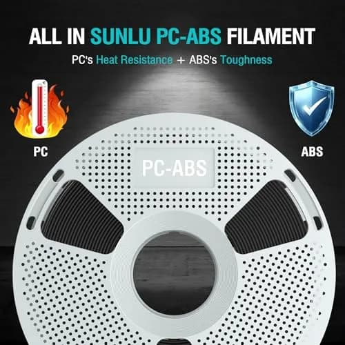 SUNLU PC-ABS 3D Printing Filament 1.75mm 1KG White | High-Strength, Heat-Resistant, Paint & Plate Ready thumbnail 2
