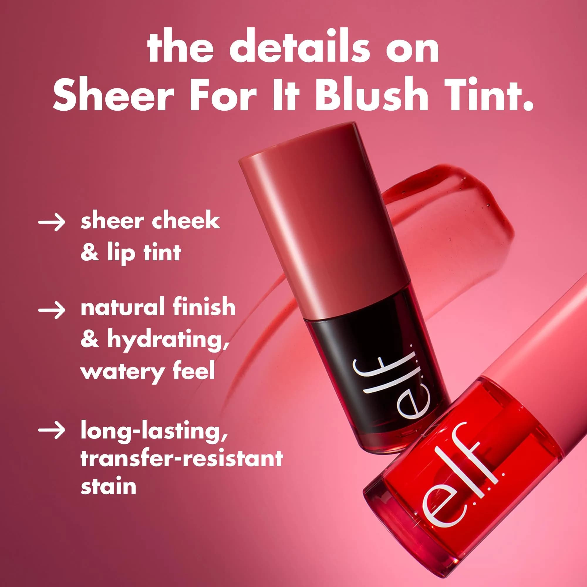 e.l.f. Sheer For It Blush Tint Plums Up 6.5ml (0.22 Fl Oz) | Hydrating Lip & Cheek Tint with Hyaluronic Acid - view 2