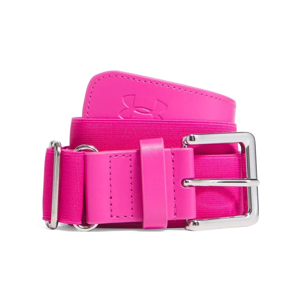 Under Armour Men's Baseball Belt Maroon (609) OSFA | Elastic Webbing with Polyurethane, 2" Width — (654) Tropic Pink / Tropic Pink / Tropic Pink / One Size
