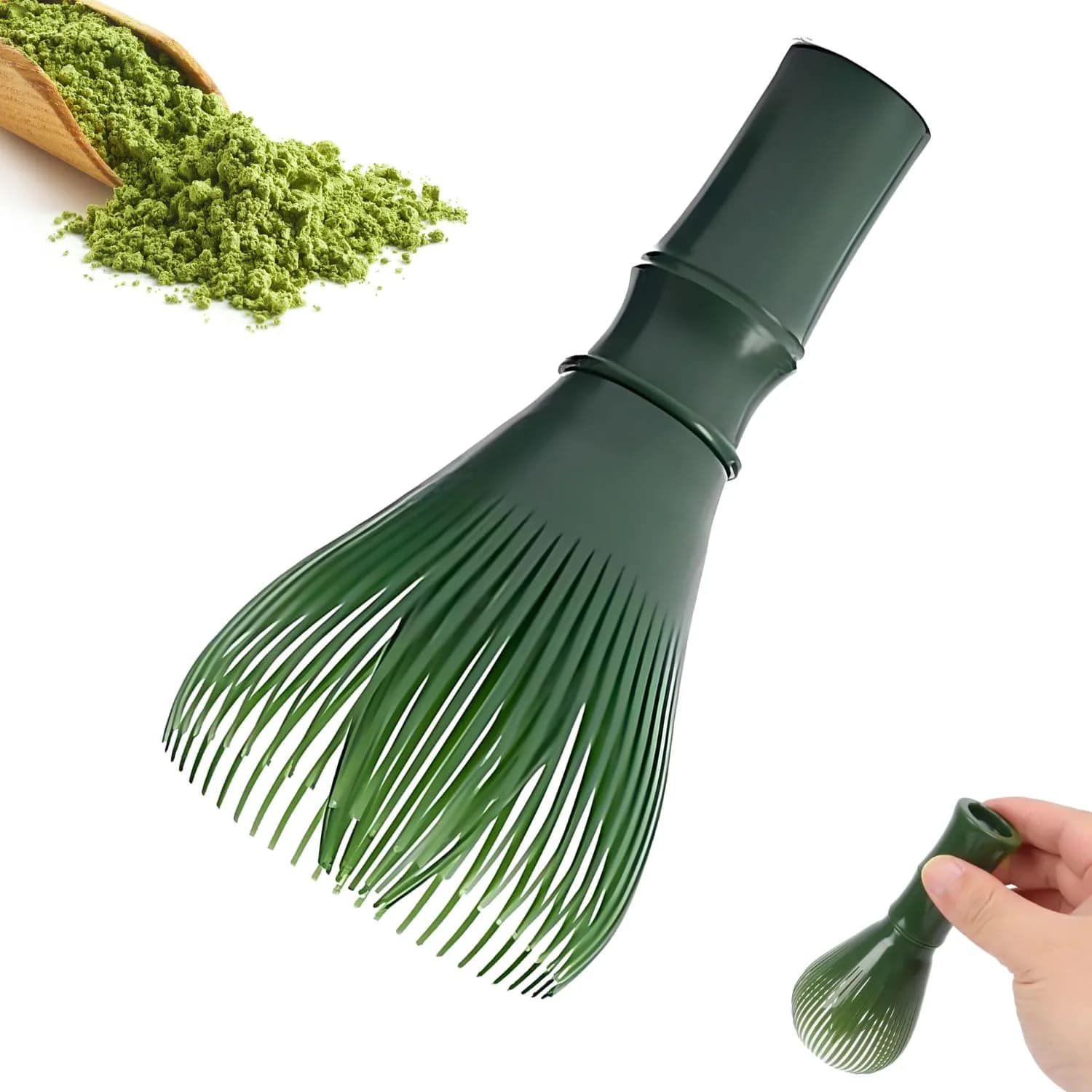 TANGZHIFEIYUE Matcha Whisk | Reusable Resin Matcha Stirring Tool for Japanese Tea Ceremony (Green) | One Size - main product image