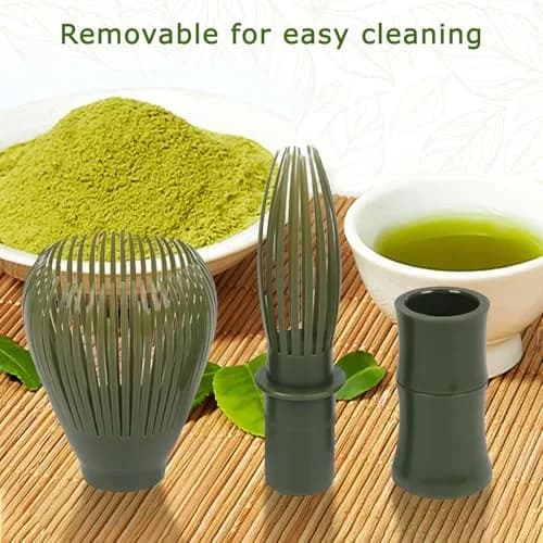 TANGZHIFEIYUE Matcha Whisk | Reusable Resin Matcha Stirring Tool for Japanese Tea Ceremony (Green) | One Size thumbnail 5