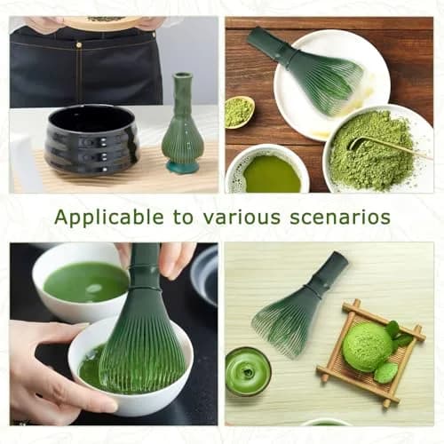TANGZHIFEIYUE Matcha Whisk | Reusable Resin Matcha Stirring Tool for Japanese Tea Ceremony (Green) | One Size thumbnail 7