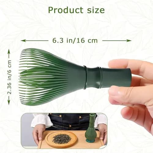 TANGZHIFEIYUE Matcha Whisk | Reusable Resin Matcha Stirring Tool for Japanese Tea Ceremony (Green) | One Size thumbnail 2