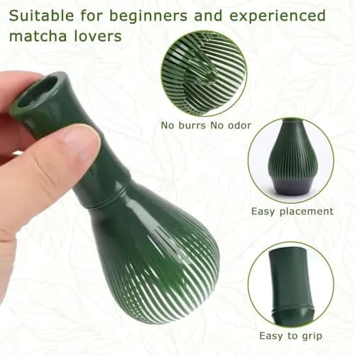 TANGZHIFEIYUE Matcha Whisk | Reusable Resin Matcha Stirring Tool for Japanese Tea Ceremony (Green) | One Size thumbnail 3