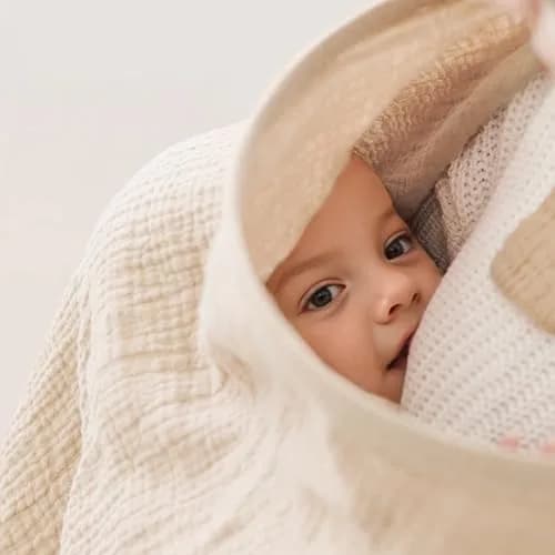 Coreeky 2 Pack Muslin Nursing Cover Navy | Soft Breathable 100% Cotton with Adjustable Neck Strap thumbnail 5