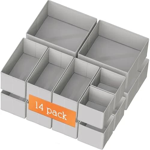 Criusia Drawer Organizer Clothes, 14 Pack | Foldable Closet Dividers for Baby Clothes & Underwear thumbnail 1